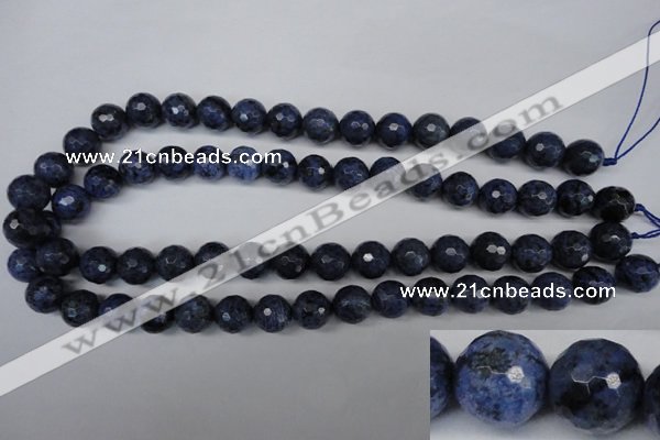 CDU114 15.5 inches 12mm faceted round blue dumortierite beads