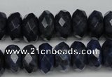 CDU120 15.5 inches 6*10mm faceted rondelle blue dumortierite beads