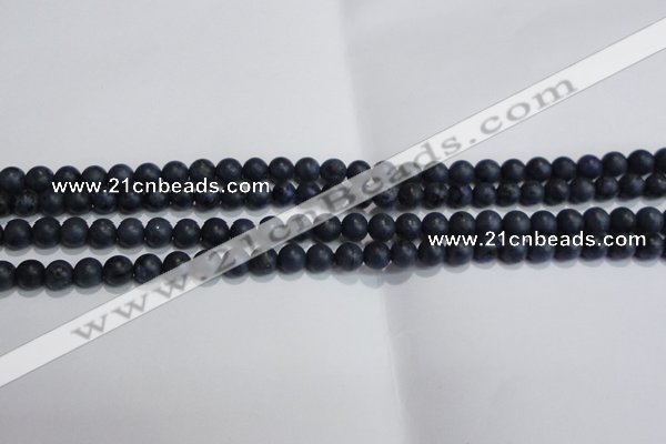 CDU200 15.5 inches 4mm round matte blue dumortierite beads