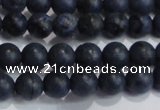 CDU201 15.5 inches 6mm round matte blue dumortierite beads