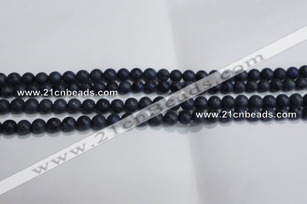 CDU201 15.5 inches 6mm round matte blue dumortierite beads