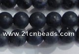 CDU203 15.5 inches 10mm round matte blue dumortierite beads