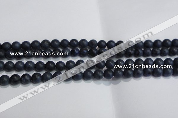 CDU203 15.5 inches 10mm round matte blue dumortierite beads