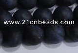 CDU205 15.5 inches 14mm round matte blue dumortierite beads