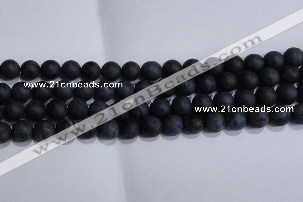 CDU205 15.5 inches 14mm round matte blue dumortierite beads