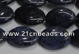 CDU212 15.5 inches 13*18mm oval matte blue dumortierite beads