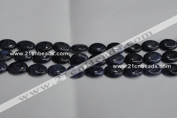 CDU212 15.5 inches 13*18mm oval matte blue dumortierite beads