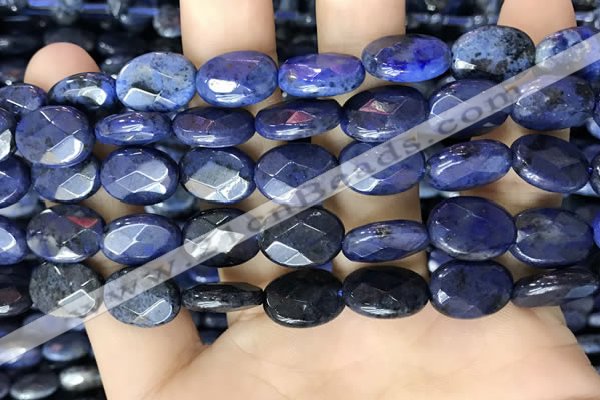 CDU217 15.5 inches 10*14mm faceted oval blue dumortierite beads