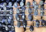 CDU221 Top drilled 8*12mm faceted briolette dumortierite beads