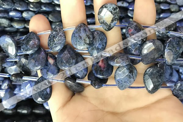 CDU222 Top drilled 10*14mm faceted briolette dumortierite beads