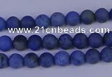 CDU300 15.5 inches 4mm round matte blue dumortierite beads