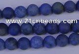 CDU301 15.5 inches 6mm round matte blue dumortierite beads