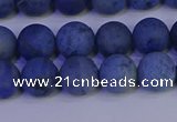 CDU302 15.5 inches 8mm round matte blue dumortierite beads