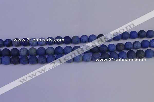 CDU302 15.5 inches 8mm round matte blue dumortierite beads