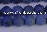 CDU303 15.5 inches 10mm round matte blue dumortierite beads