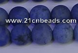 CDU304 15.5 inches 12mm round matte blue dumortierite beads