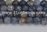 CDU308 15.5 inches 4mm faceted round blue dumortierite beads