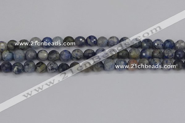 CDU311 15.5 inches 10mm faceted round blue dumortierite beads