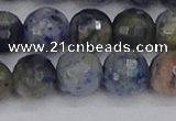 CDU312 15.5 inches 12mm faceted round blue dumortierite beads