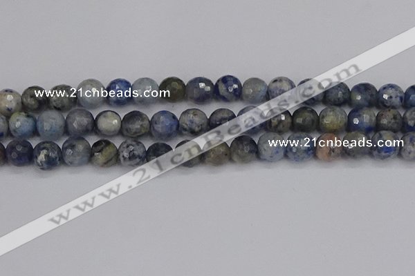 CDU312 15.5 inches 12mm faceted round blue dumortierite beads