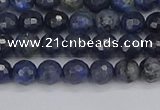 CDU315 15.5 inches 4mm faceted round blue dumortierite beads