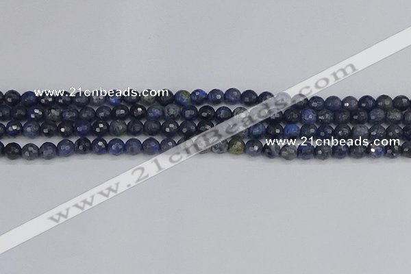 CDU315 15.5 inches 4mm faceted round blue dumortierite beads