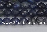 CDU316 15.5 inches 6mm faceted round blue dumortierite beads