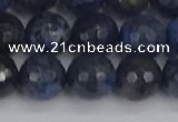 CDU319 15.5 inches 12mm faceted round blue dumortierite beads