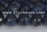 CDU319 15.5 inches 12mm faceted round blue dumortierite beads