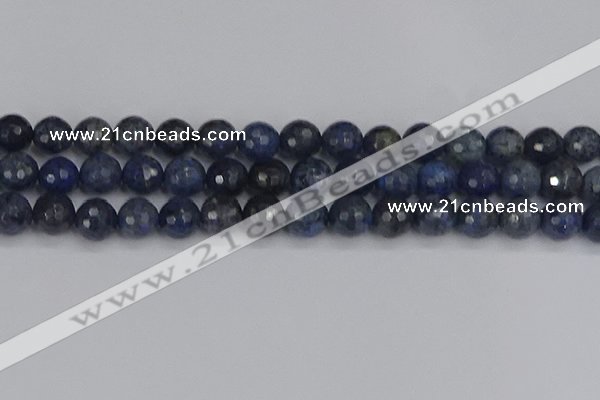 CDU319 15.5 inches 12mm faceted round blue dumortierite beads
