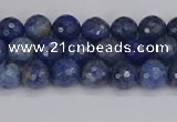 CDU322 15.5 inches 4mm faceted round blue dumortierite beads