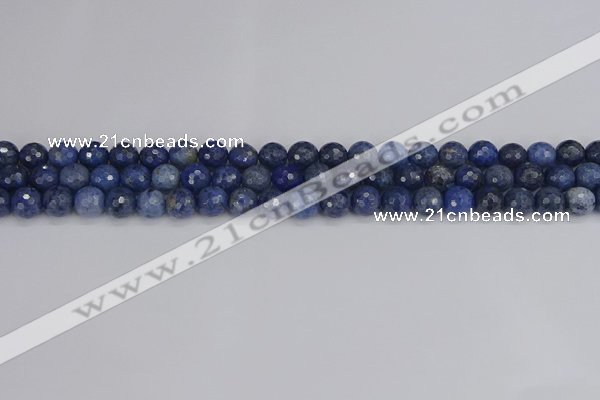 CDU323 15.5 inches 6mm faceted round blue dumortierite beads