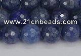 CDU324 15.5 inches 8mm faceted round blue dumortierite beads