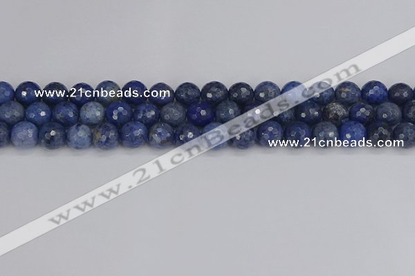 CDU324 15.5 inches 8mm faceted round blue dumortierite beads