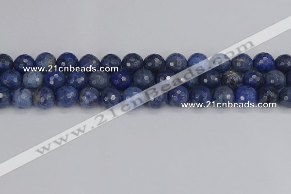 CDU325 15.5 inches 10mm faceted round blue dumortierite beads