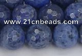 CDU326 15.5 inches 12mm faceted round blue dumortierite beads