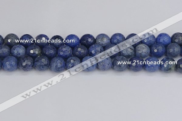 CDU326 15.5 inches 12mm faceted round blue dumortierite beads