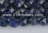 CDU330 15.5 inches 6mm faceted nuggets blue dumortierite beads