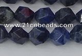 CDU331 15.5 inches 8mm faceted nuggets blue dumortierite beads