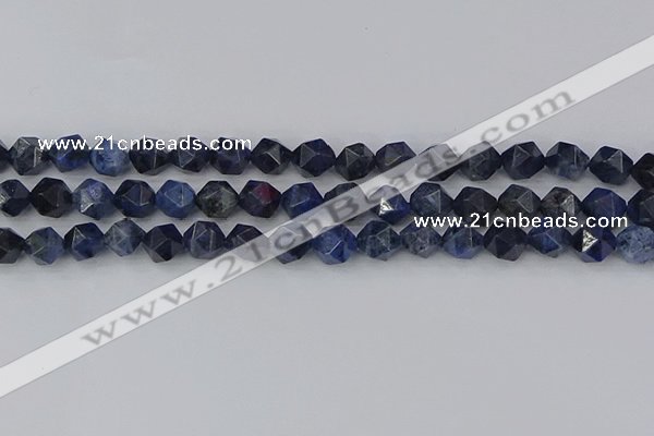 CDU331 15.5 inches 8mm faceted nuggets blue dumortierite beads