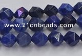 CDU336 15.5 inches 6mm faceted nuggets blue dumortierite beads