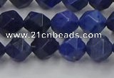 CDU337 15.5 inches 8mm faceted nuggets blue dumortierite beads