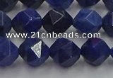 CDU338 15.5 inches 10mm faceted nuggets blue dumortierite beads