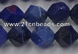 CDU339 15.5 inches 12mm faceted nuggets blue dumortierite beads