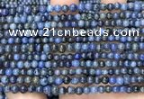 CDU350 15.5 inches 4mm round blue dumortierite beads wholesale