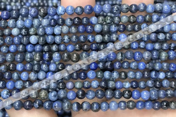 CDU350 15.5 inches 4mm round blue dumortierite beads wholesale