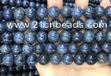 CDU354 15.5 inches 12mm round blue dumortierite beads wholesale