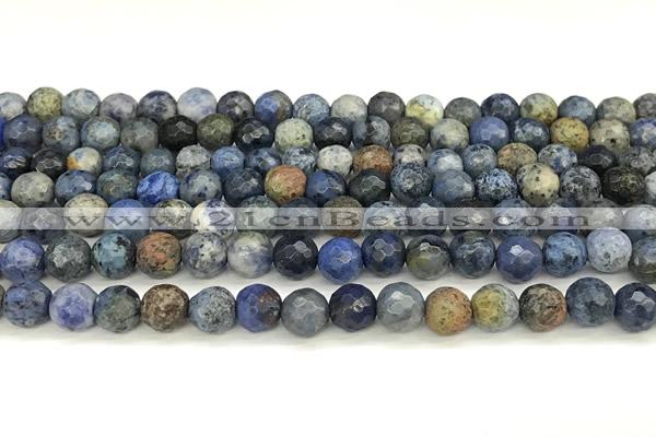 CDU380 15 inches 6mm faceted round dumortierite beads