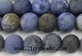 CDU391 15 inches 6mm round matte dumortierite beads