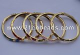 CEB01 5pcs 5.5mm width gold plated alloy with enamel bangles wholesale